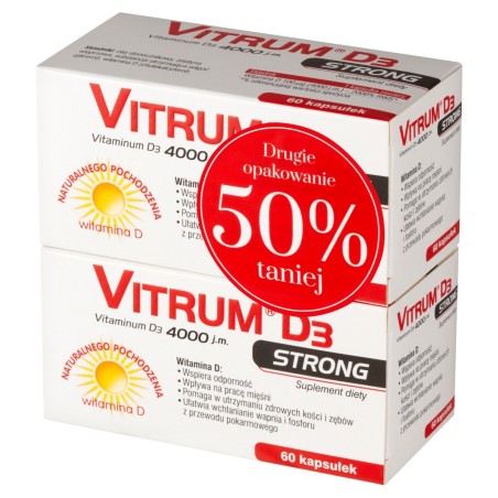 Vitrum Strong Suplement diety D₃ 4000 j.m. 2 x 60 sztuk