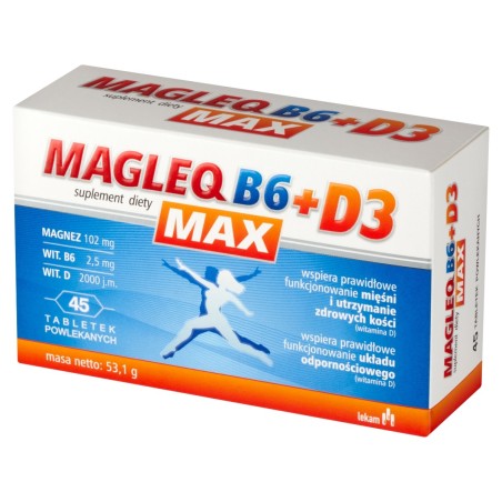 Magleq 102 mg 2,5 mg 2000 j.m. B6+D3 Max Suplement diety 53,1 g