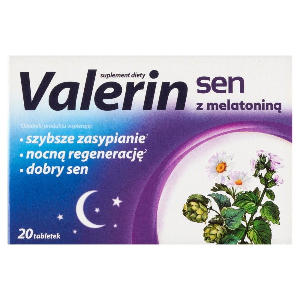 Valerin Sueño con melatonina Suplemento alimenticio 20 piezas