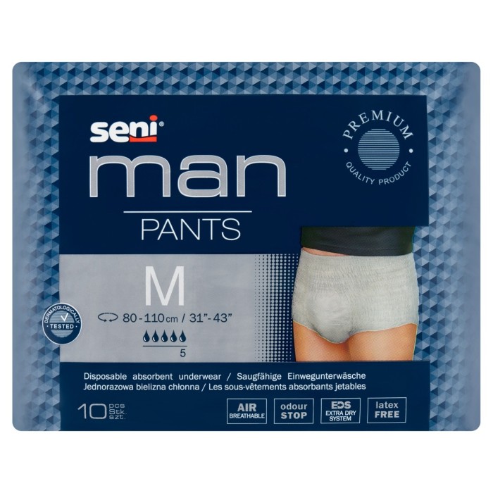 Seni Man Pants Ropa interior absorbente desechable M 10 piezas