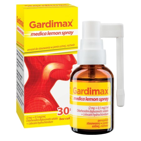 Gardimax Medica Lemon Spray 2 mg + 0,5 mg Aerozol do stosowania w jamie ustnej 30 ml