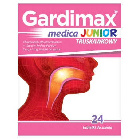 Gardimax Medica Junior 5 mg + 1 mg Lozenges strawberry 24 pieces