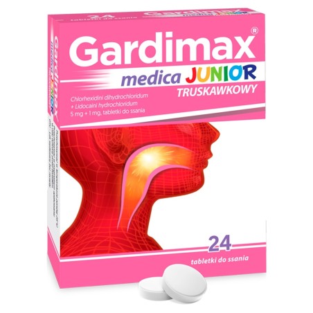 Gardimax Medica Junior 5 mg + 1 mg Lozenges strawberry 24 pieces