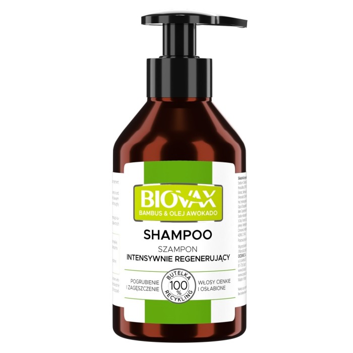 Biovax Aceite de bambú y aguacate para cabello fino y quebradizo - champú 200 ml