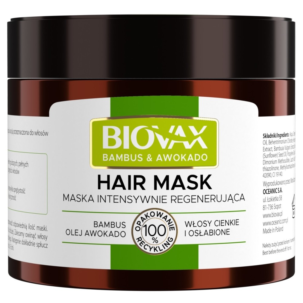 Biovax Bambus- und Avocadoöl für dünnes und sprödes Haar – Maske 250 ml
