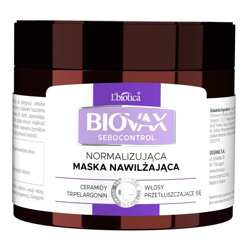 Biovax Sebocontrol Masque séborégulateur normalisant 250 ml
