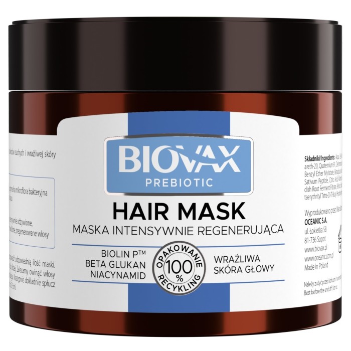 Biovax Prebiotic mascarilla regeneradora intensiva para cuero cabelludo sensible 250 ml