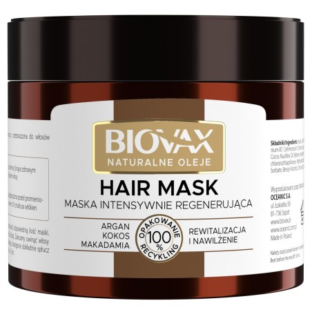 Biovax Huiles naturelles pour cheveux secs et abîmés - masque 250 ml