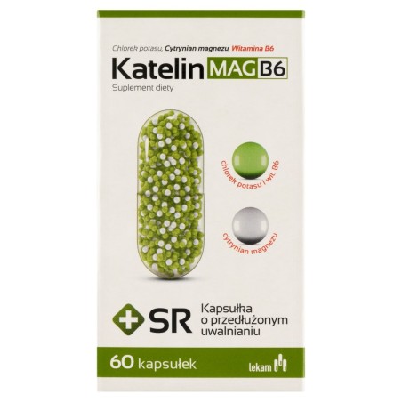 Katelin Mag B6+SR Suplement diety kapsułka o przedłużonym uwalnianiu 42,3 g (60 sztuk)