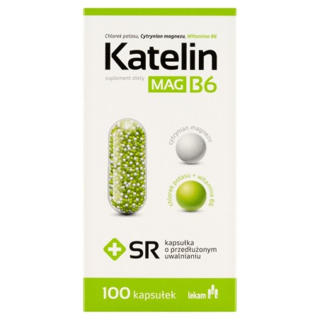 Katelin Mag B6+SR Suplement diety kapsułka o przedłużonym uwalnianiu 70,5 g (100 sztuk)