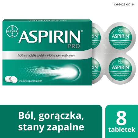 Aspirine Pro Comprimés pelliculés 8 comprimés