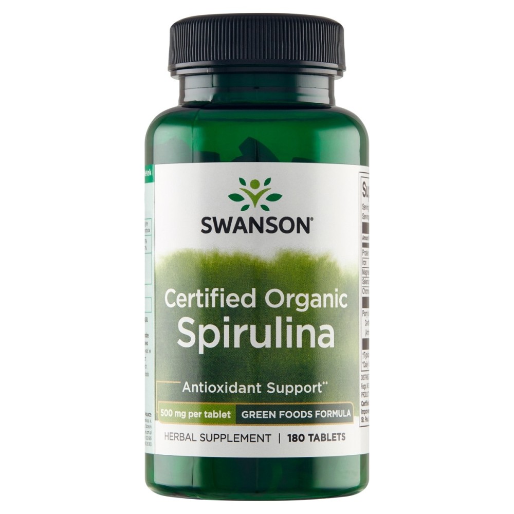 Swanson Dietary supplement spirulina 500 mg 92 g (180 tablets)