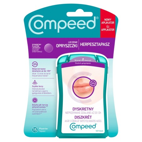 Compeed Medical device, discreet medicated plaster for herpes treatment, 15 pieces