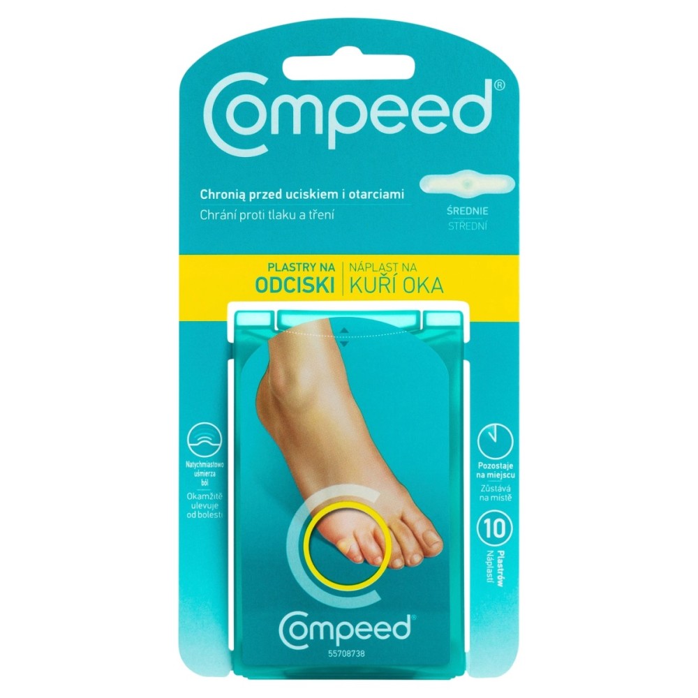 Compeed Medical device, plasters for medium corns, 10 pieces