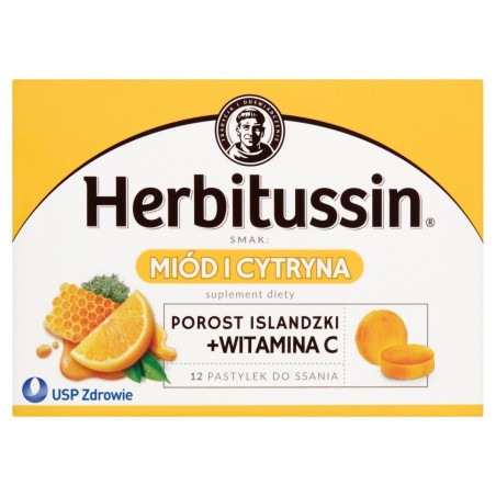 Herbitussin Honey and lemon Lozenges Dietary supplement 12 lozenges