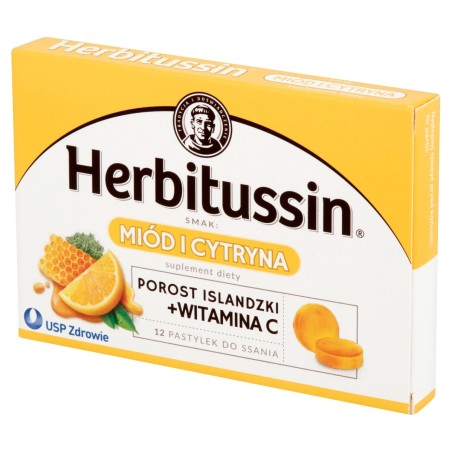 Herbitussin Honey and lemon Lozenges Dietary supplement 12 lozenges