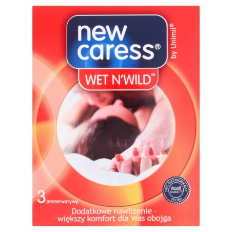 New Caress Wet N'Wild Condoms 3 pieces