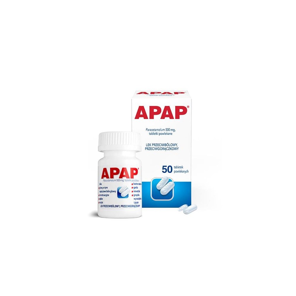 Apap 500 mg x 50 tablets