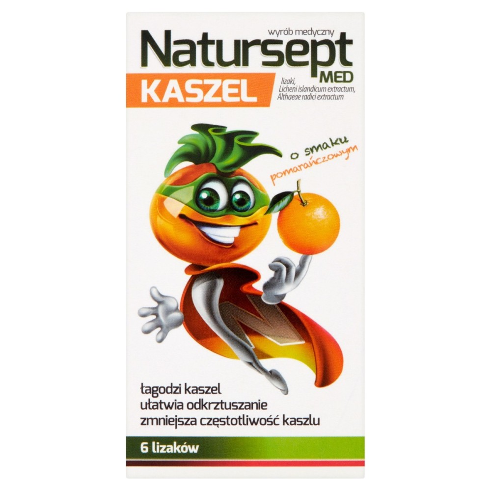 Natursept Med Kaszel Lizaki o smaku pomarańczowym 48 g (6 x 8 g)