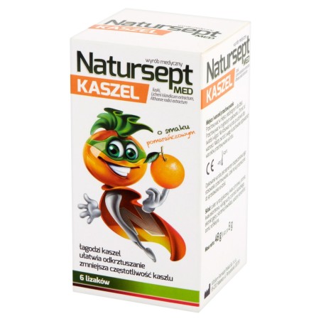 Natursept Med Cough Orange flavored lollipops 48 g (6 x 8 g)