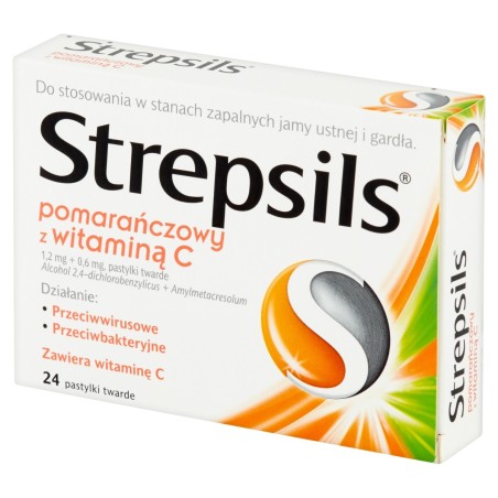 Strepsils orange with vitamin C Hard tablets, 24 pieces