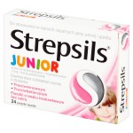 Strepsils Junior Pastilles aromatisées à la fraise sans sucre, 24 pièces