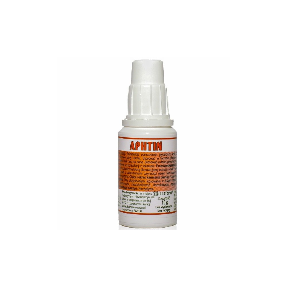 Aphtin liquid for use in the mouth 0.2 g/g 10 g