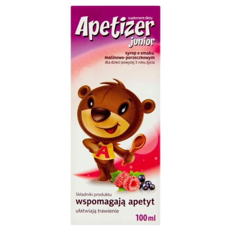 Apetizer Junior Dietary supplement syrup with raspberry and currant flavor 100 ml