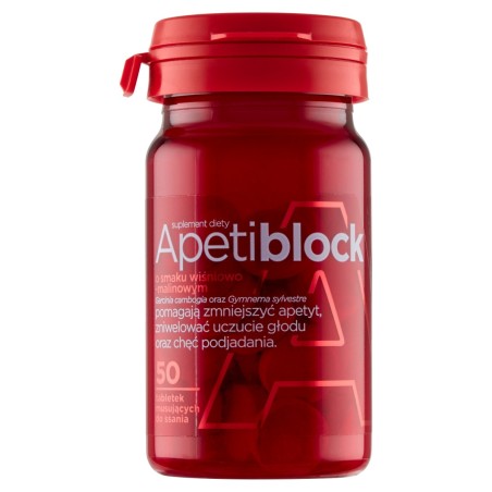 Apetiblock Dietary supplement with cherry and raspberry flavor 50 pieces