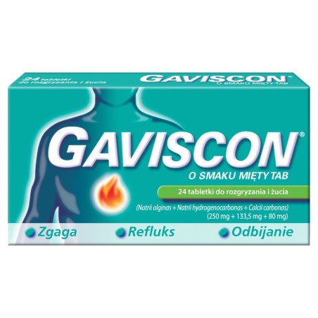 Gaviscon Chewable tablets, mint flavor, 24 pieces
