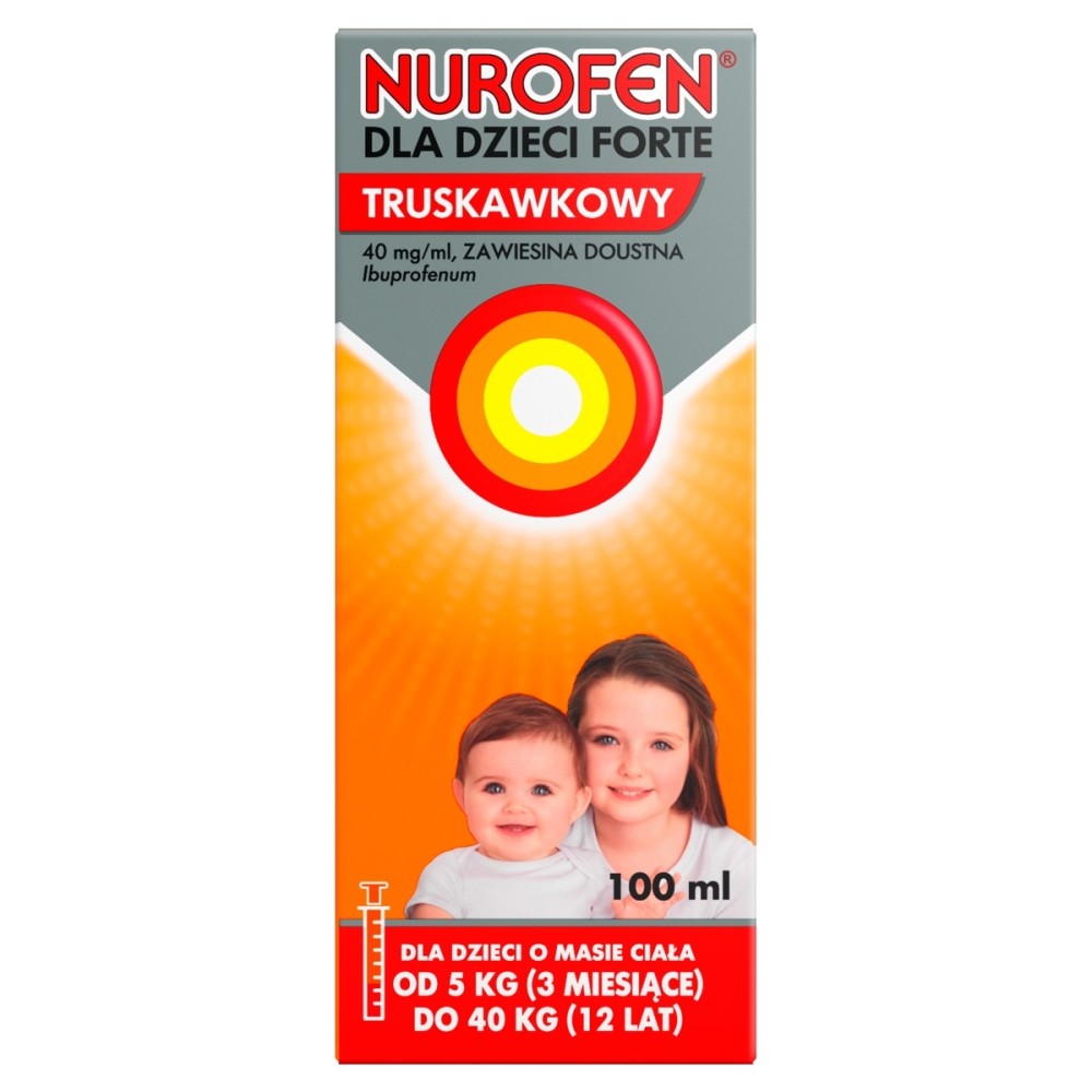 Nurofen for children Forte Oral suspension with strawberry flavor 100 ml