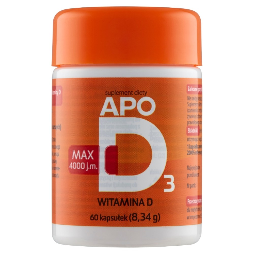ApoD3 Nahrungsergänzungsmittel Vitamin D max 4000 IE 8,34 g (60 Stück)