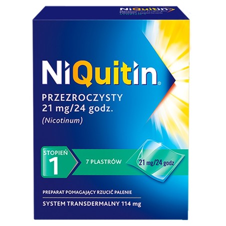 NiQuitin Preparat pomagający rzucić palenie stopień 1 7 sztuk