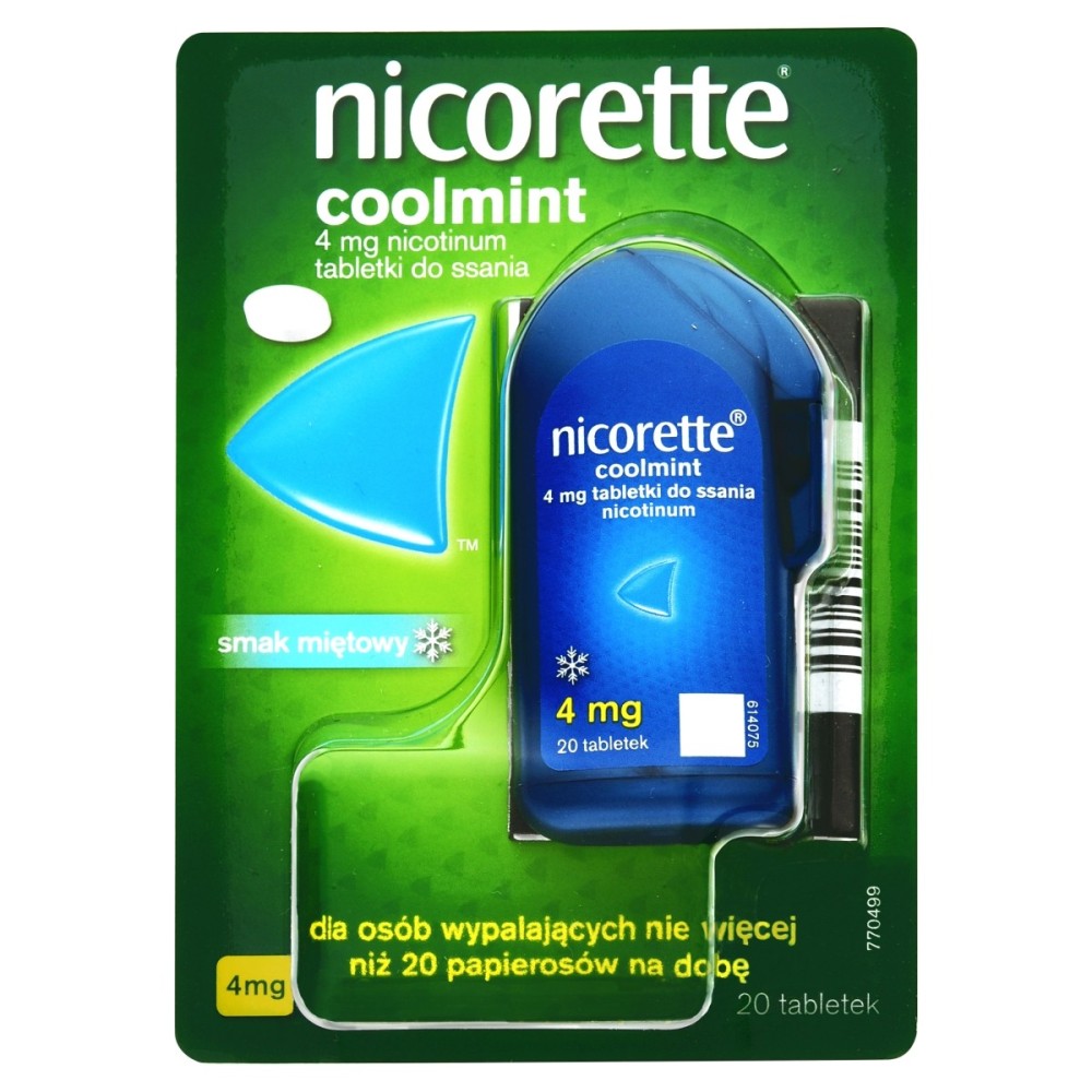 Nicorette Coolmint Tabletki do ssania 4 mg 20 sztuk