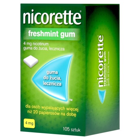 Nicorette Freshmint Gum medicinal chewing gum 4 mg 105 pieces