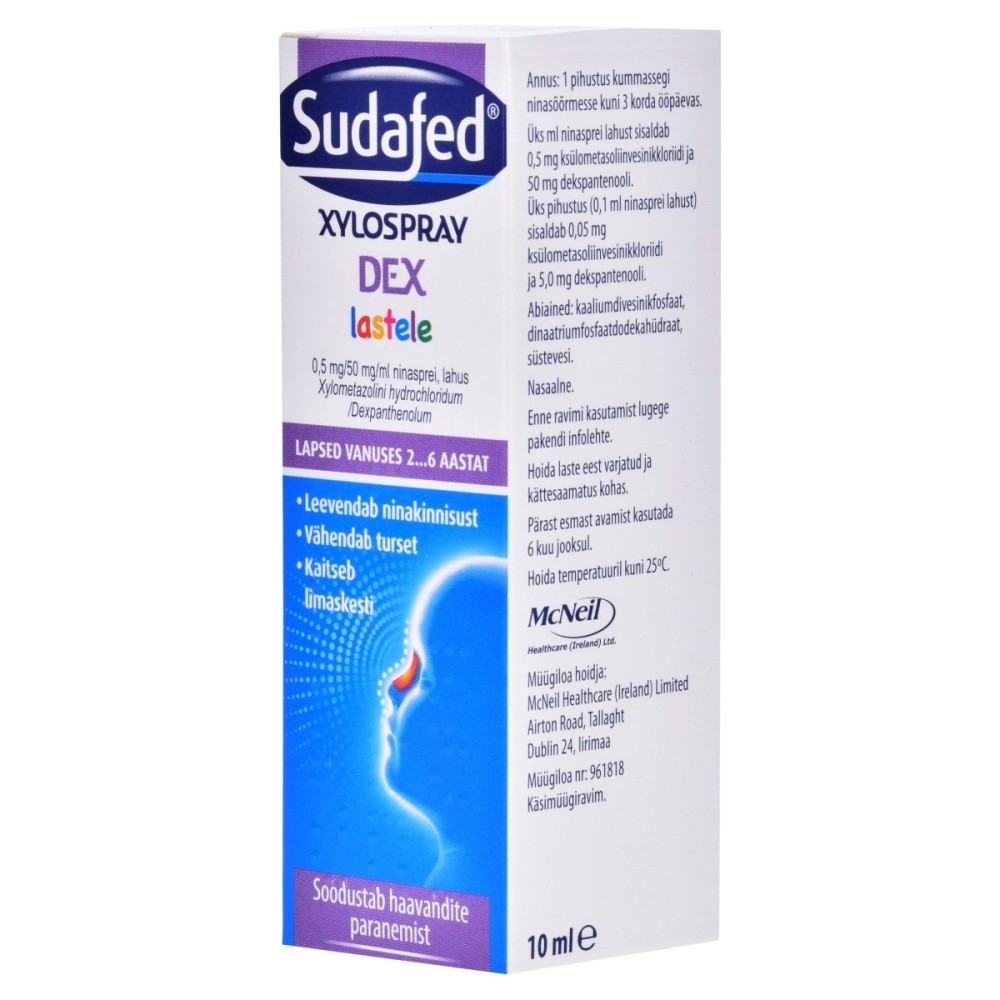 Sudafed Xylospray DEX dla dzieci Aerozol do nosa 10 ml