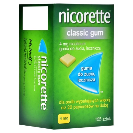 Nicorette Classic Gum Medicinal chewing gum 4 mg 105 pcs.