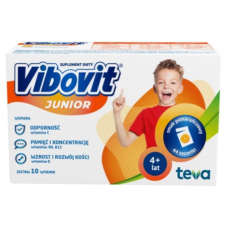 Vibovit Junior Complément alimentaire, saveur orange, 88 g (44 pièces)