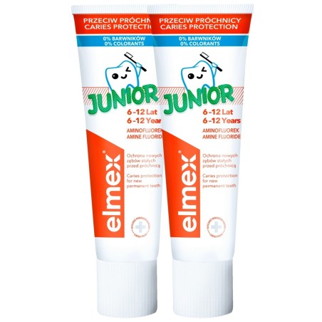 elmex Junior Toothpaste with fluoride 6-12 years 2 x 75 ml