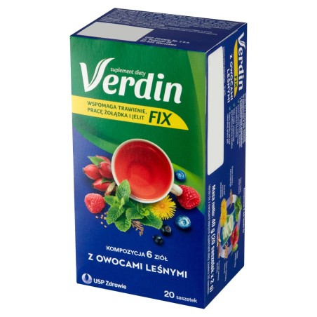 Verdin Fix Dietary supplement composition of 6 herbs with forest fruits 40 g (20 x 2 g)