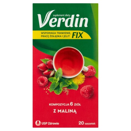 Verdin Fix Dietary supplement composition of 6 herbs with raspberry 40 g (20 x 2 g)