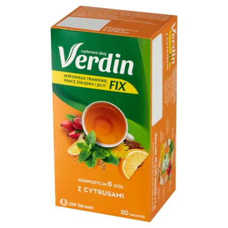 Verdin Fix Dietary supplement composition of 6 herbs with citrus fruits 40 g (20 x 2 g)