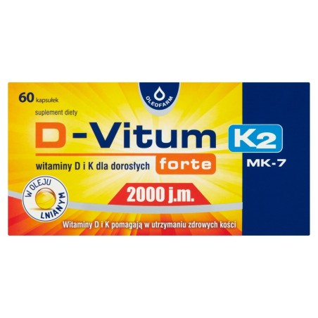 Oleofarm D-Vitum Forte 2000 UI K₂ Complément alimentaire 16 g (60 pièces)