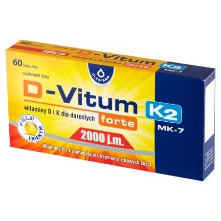 Oleofarm D-Vitum Forte 2000 UI K₂ Integratore alimentare 16 g (60 pezzi)
