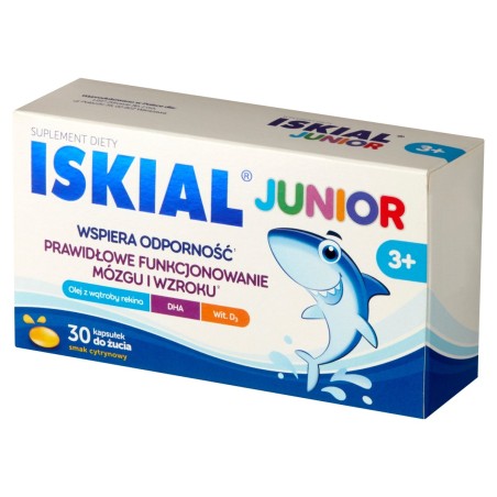 Iskial Junior Dietary supplement, lemon flavor, 30 pieces