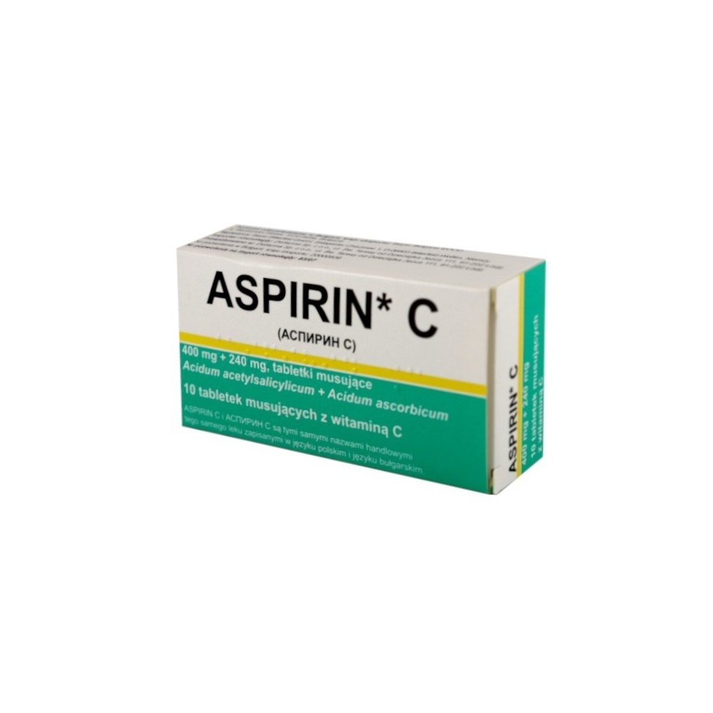 ASPIRIN C * 10 TABL.MUS.      IR/DELF/BG