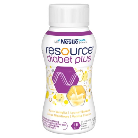 Nestlé Resource Diabet Plus Liquid nutritional preparation, vanilla flavor 800 ml (4 x 200 ml)