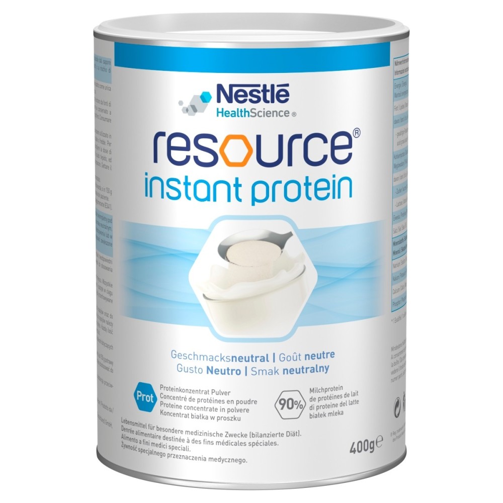 Nestlé Resource Instant Protein Concentré de poudre de protéines, goût neutre, 400 g