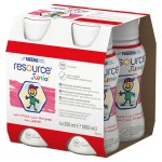 Nestlé Resource Junior Flüssiges Nahrungspräparat für Kinder, Erdbeergeschmack 800 ml (4 x 200 ml)