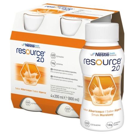 Nestlé Resource 2.0 Liquid nutritional preparation, apricot flavor 800 ml (4 x 200 ml)